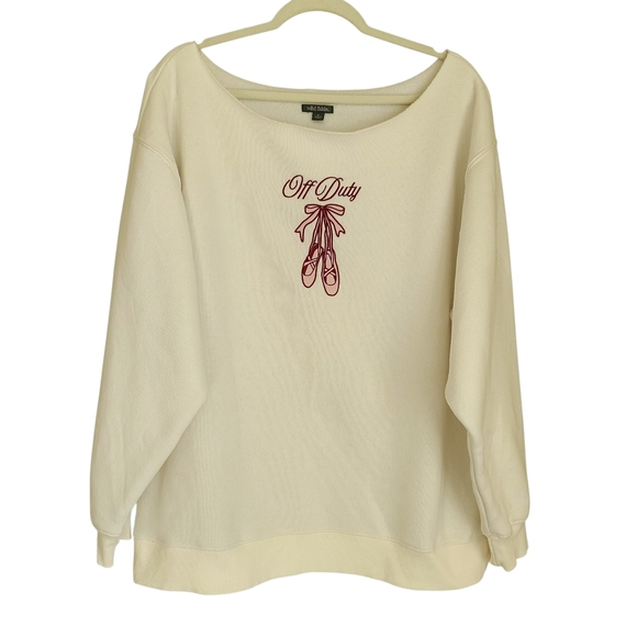 wild fable ballerina off duty cut neck sweatshirt size XL - Picture 2 of 6